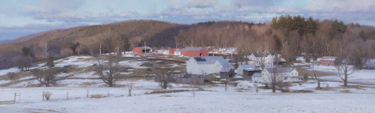 Retreating Snow  22&quot; x 72&quot;  Oil On Canvas