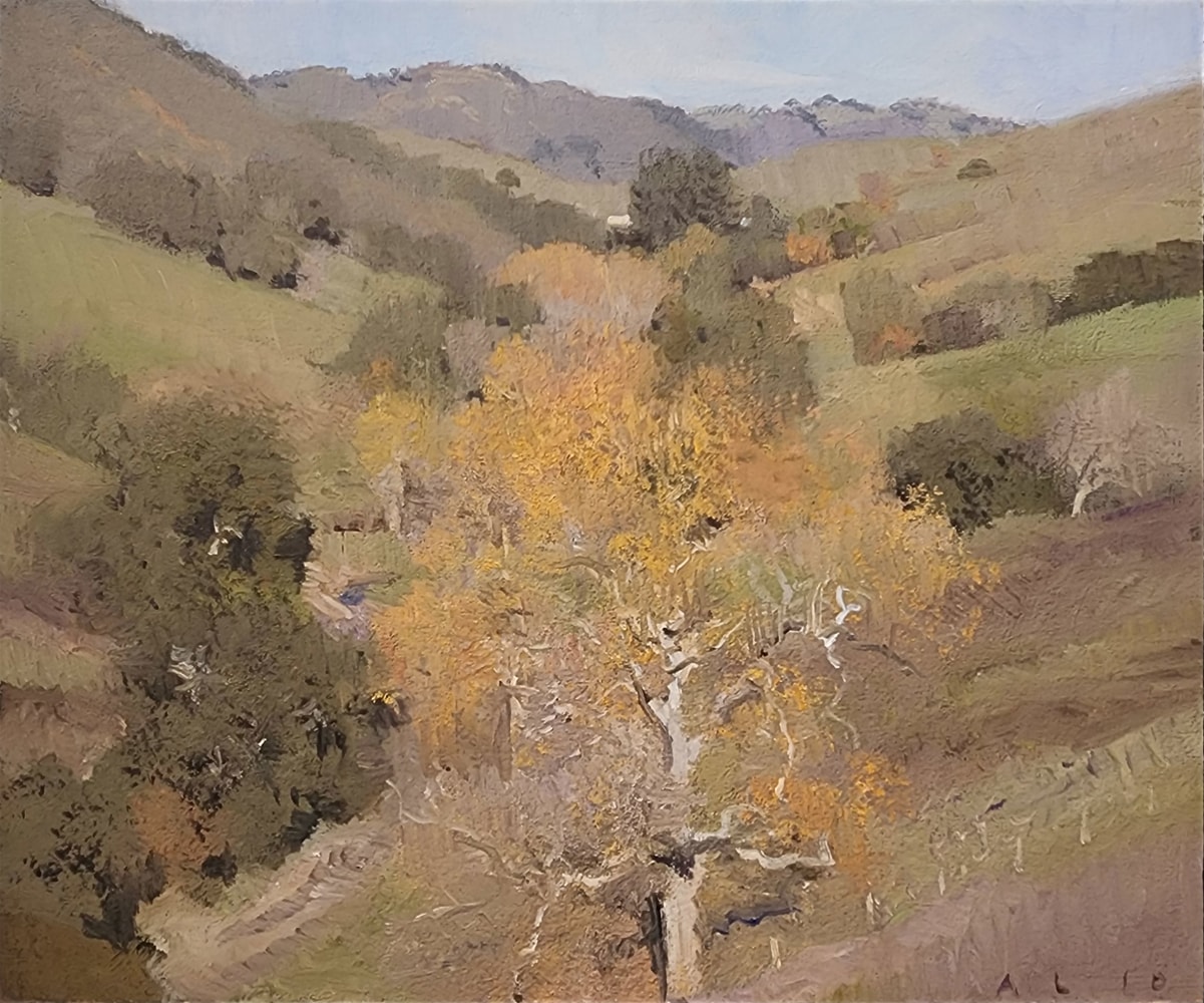 Ann Lofquist, East From Cambria 10&quot; x 12&quot;  Oil On Panel