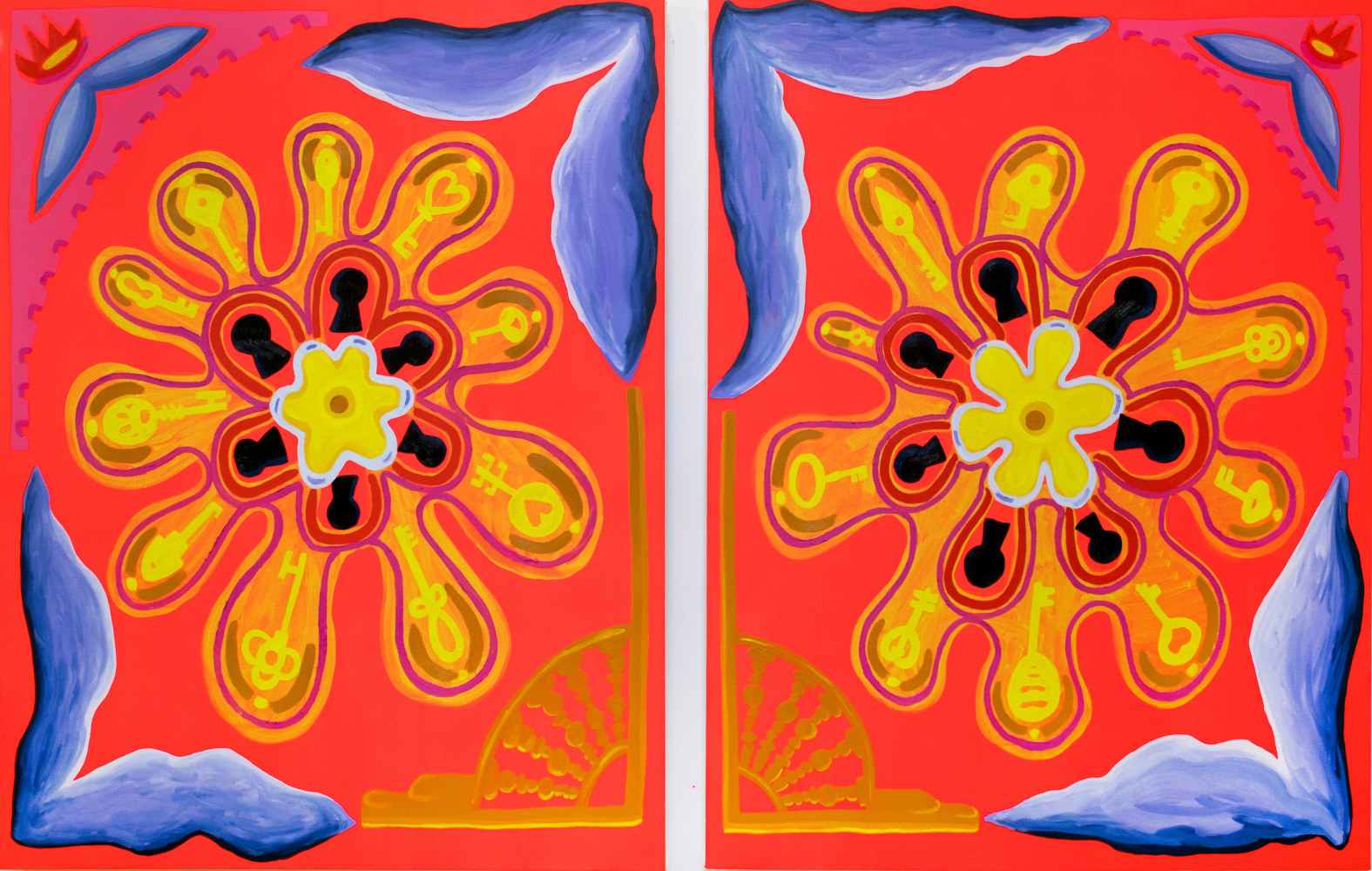 Internal Mechanisms (Diptych)  45&quot; x 35&quot; (each)  Oil And Acrylic On Canvas