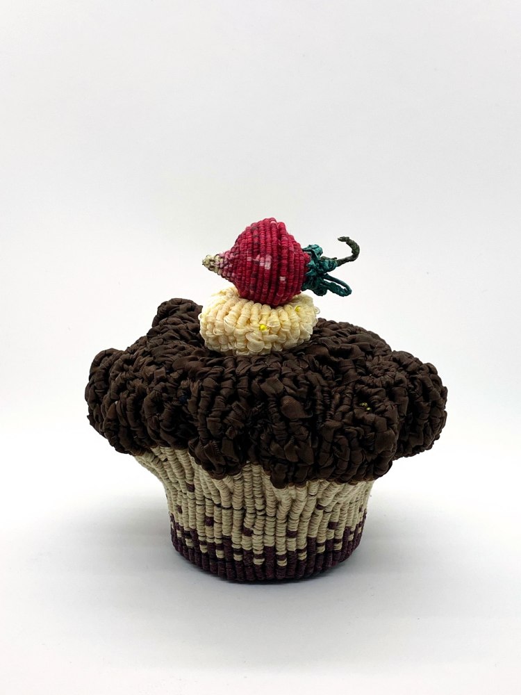 Chocolate Frosting  6&quot; x 6&quot; x 6&quot;  Waxed Linen Ribbon, Cotton, And Polyester Cording