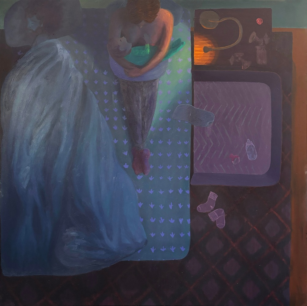 Night Nursing  24” x 24”  Oil On Panel