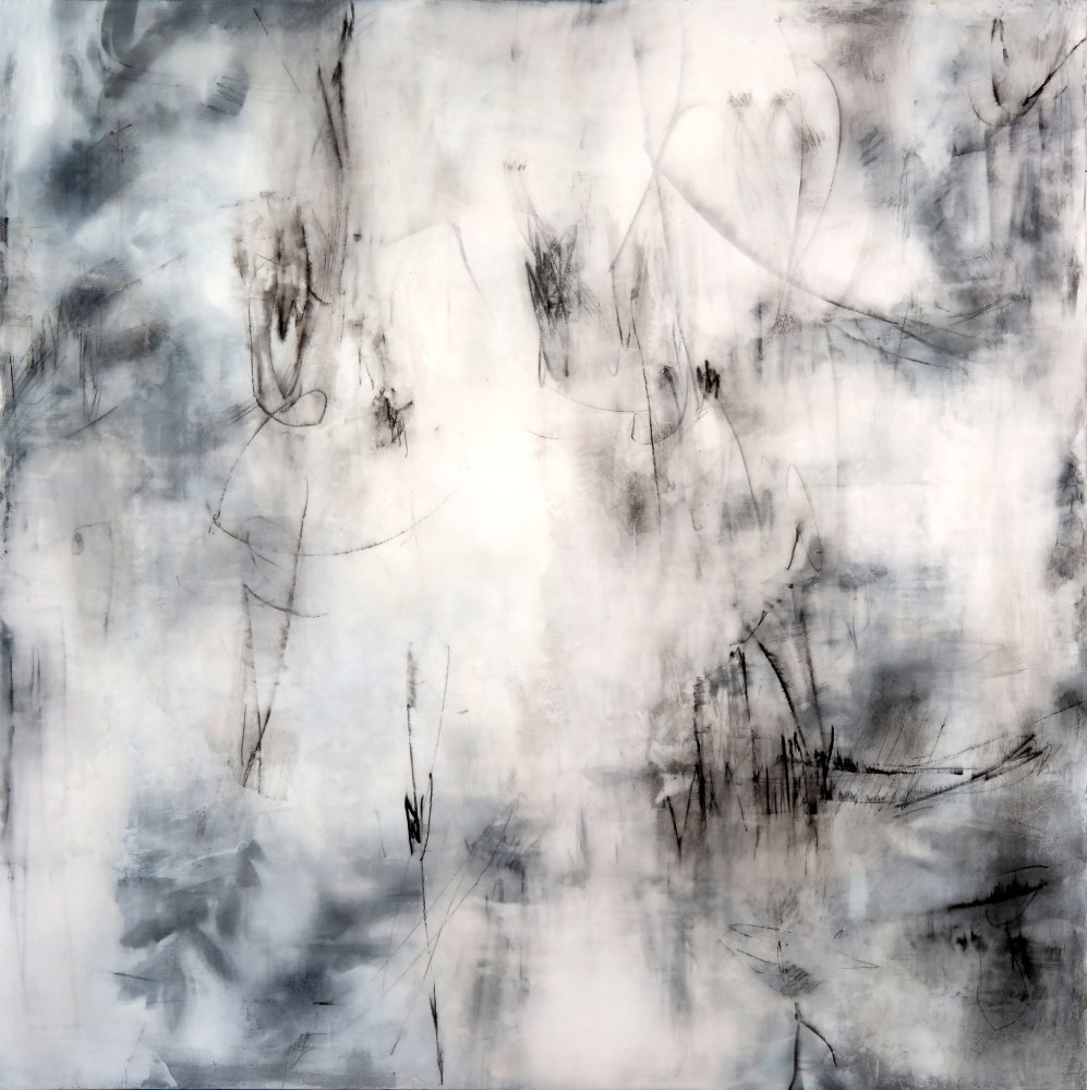 In The Morning  40&quot; x 40&quot;  Acrylic And Crayon On Panel
