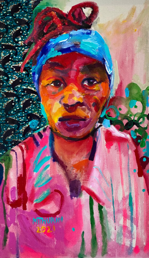 Tameeka, PEC Shelter Resident  24.5&quot; x 14&quot;  Acrylic On Canvas