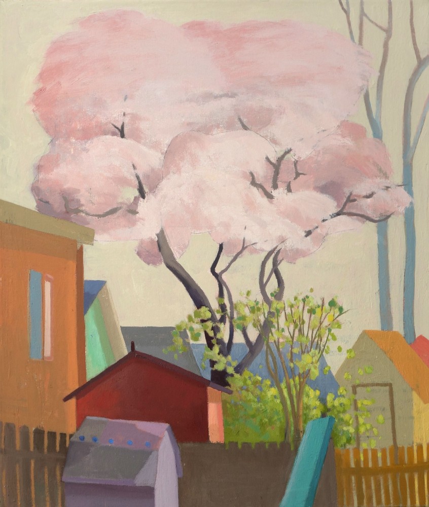 Celia Reisman, Yard Stuff Revisited 24&quot; x 22&quot;  Oil On Canvas
