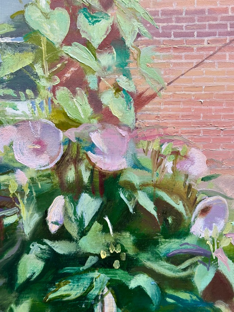 Marigolds And Hibiscus   54&quot; x 78&quot;  Oil On Linen