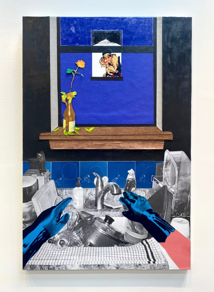 Adam Phillip Goodman  Do the Dishes  36&quot; x 24&quot;  Mixed Media Collage  2025