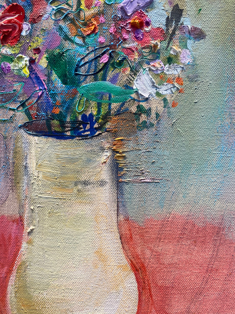 Still Life With Red  14&quot; x 11&quot;  Oil On Canvas