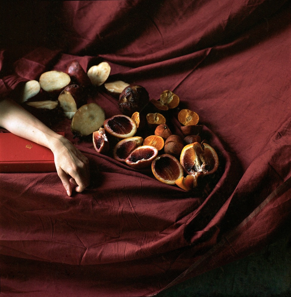 Red Still Life With Tatiana's Hand And Blood Oranges  34&quot; x 34&quot; Image On 40&quot; x 40&quot; Paper  Signed Archival Pigment Prints  Edition of 5