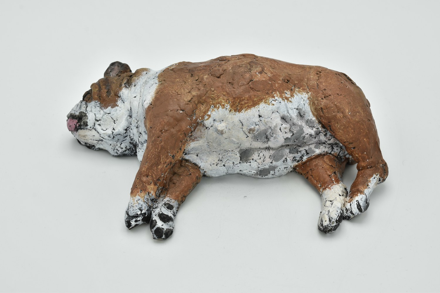 The Sleeping Bulldog  3&quot; x 8.5&quot; x 6&quot;  Resin, Acrylic Paint  Edition of 10