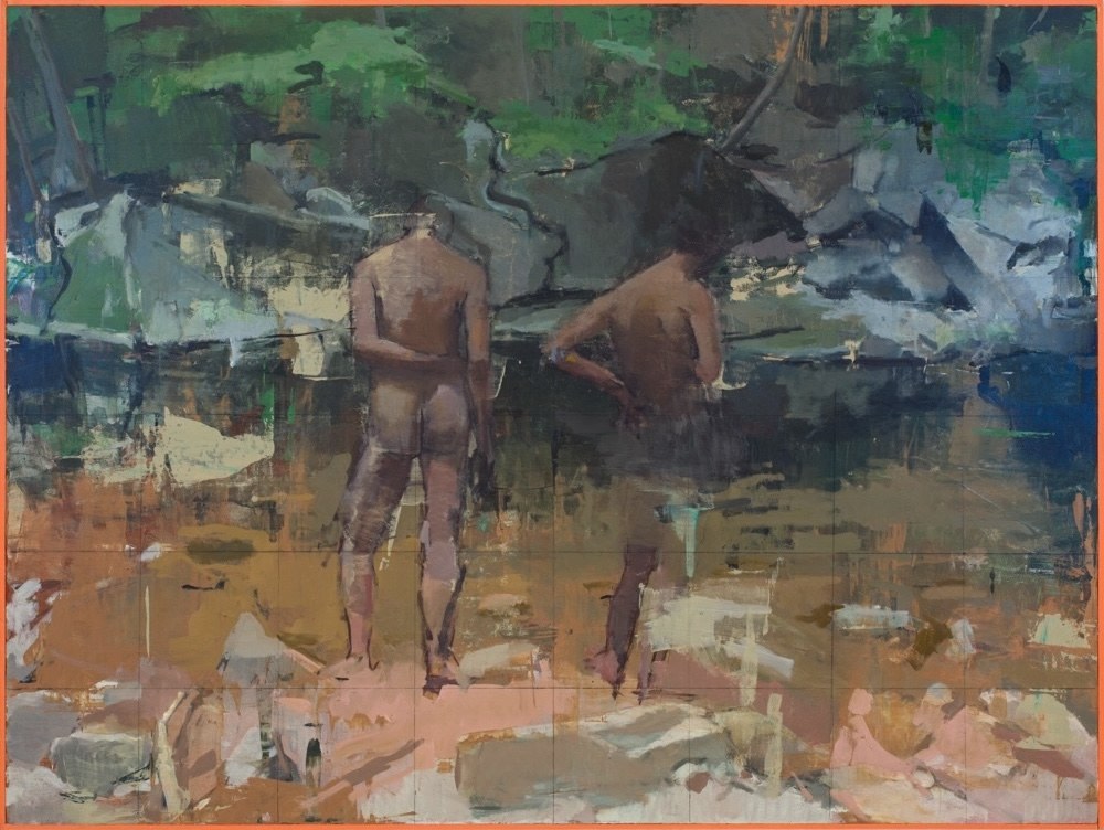 Wissahickon Bathers  30″ x 40″  Oil On Board