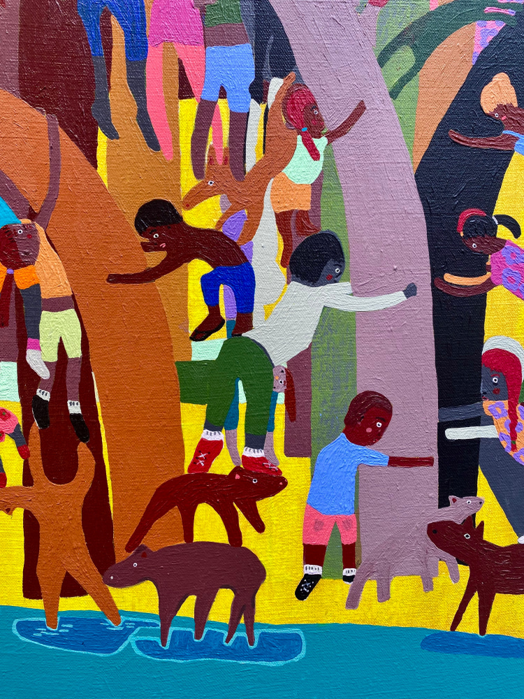 Holding On  32” x 50”  Acrylic On Linen