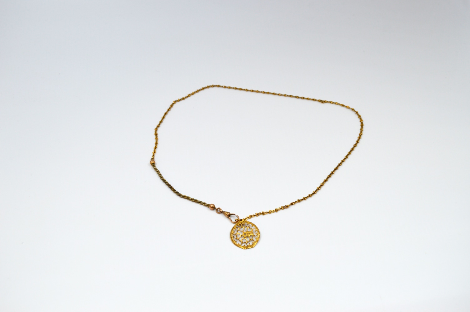 Amanda Kaiserman, Golden Louis Necklace  one size  18th Century Brass Watch Parts, Gold Dip