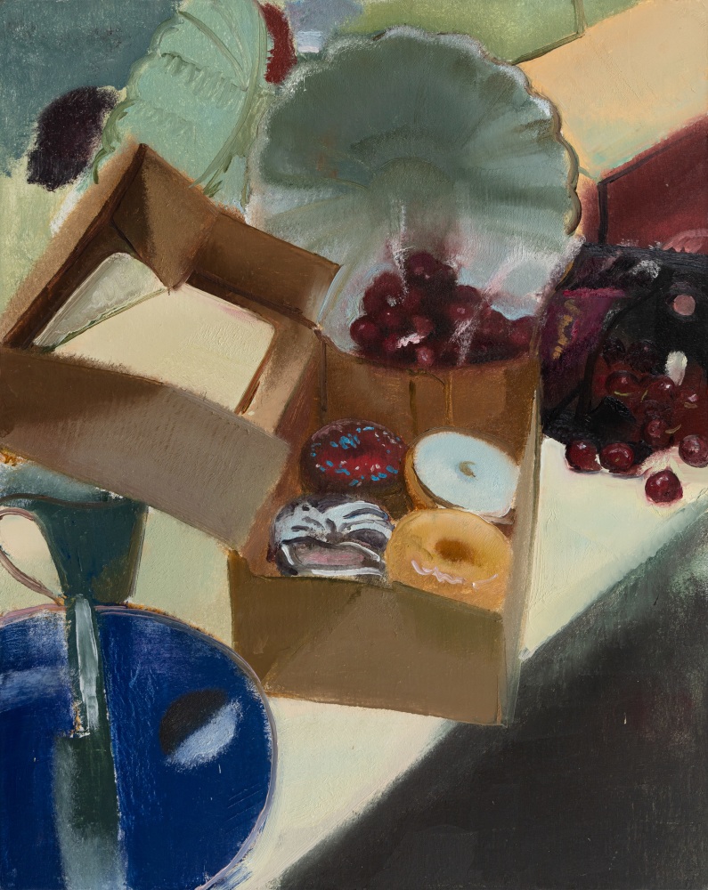 Still Life With Donuts And Cherries  30&quot; x 24&quot;  Oil On Canvas
