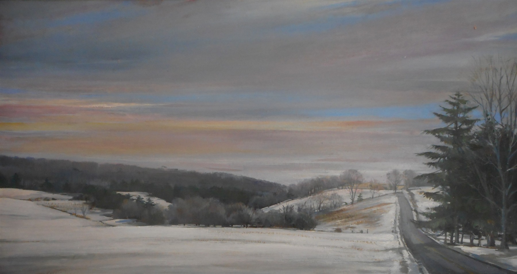 Winter Morning  16&quot; x 30&quot;  Oil On Board