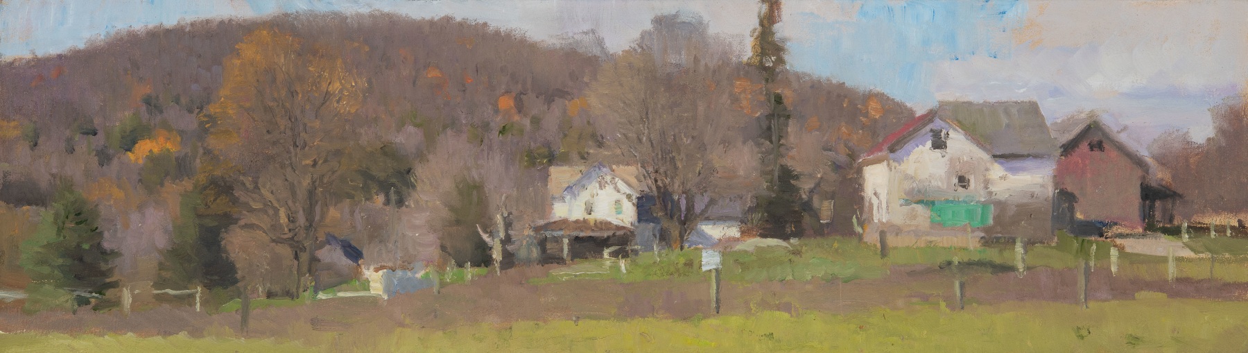 Vermont Late October  5&quot; x 17.75&quot;  Oil On Panel