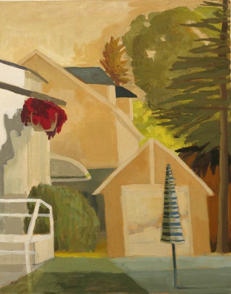Celia Reisman, Umbrella, oil on canvas, 20 x 16 inches