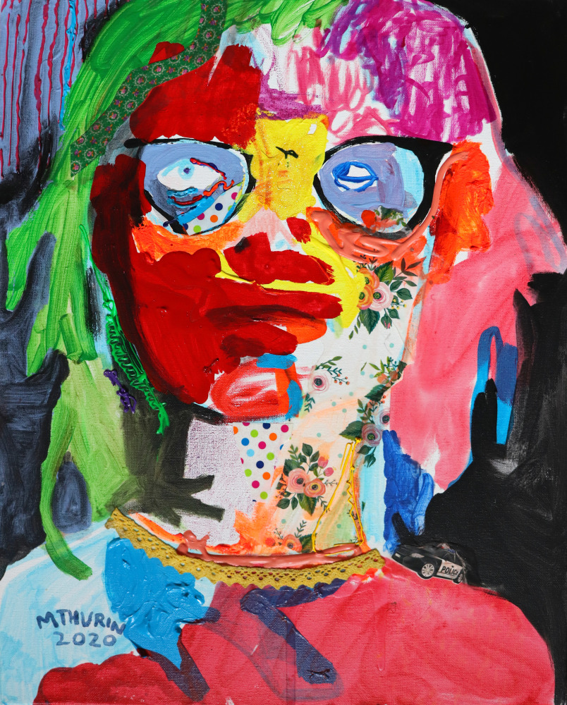 Self Portrait 2020  20&quot; x 16&quot;  Mixed Media On Canvas