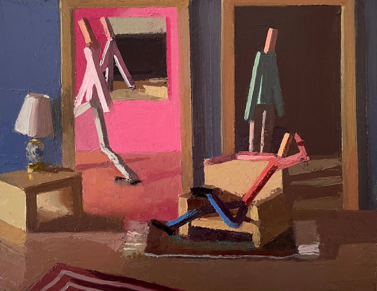 David Campbell, Pretending To Watch TV  11&quot; x 14&quot;  Oil On Canvas