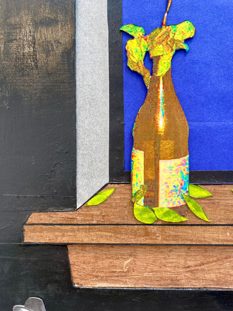 Adam Phillip Goodman  Do the Dishes  36&quot; x 24&quot;  Mixed Media Collage  2025