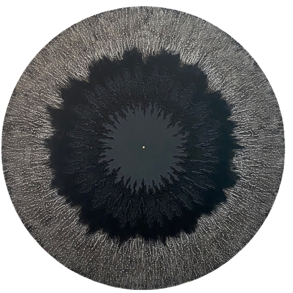 ATMAN - 6  24&quot; Diameter  Abraded Acrylic And 23K Gold On Archival, Cradled Wood Panel