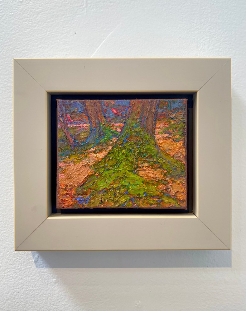 Mossy Roots I  4&quot; x 5&quot;  Oil On Belgian Linen