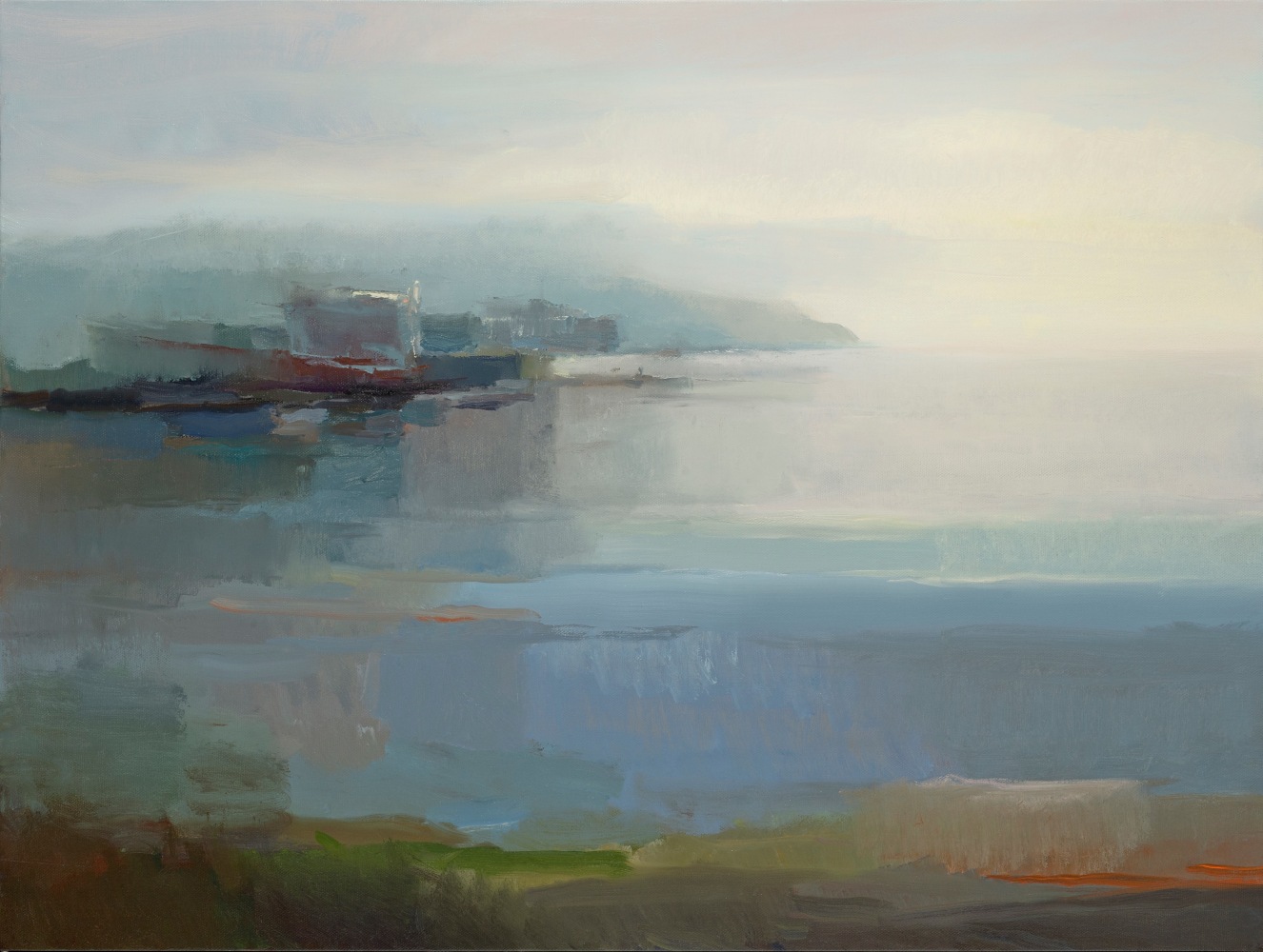Harbor At Dawn (SOLD)  30&quot; x 40&quot;  Oil On Linen
