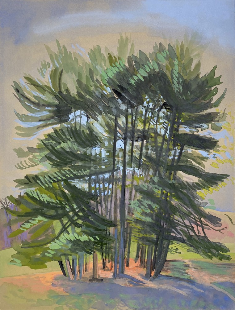 Heidi Leitzke, Sunlight Through The Trees 12&quot; x 9&quot;  Gouache On Rives BFK