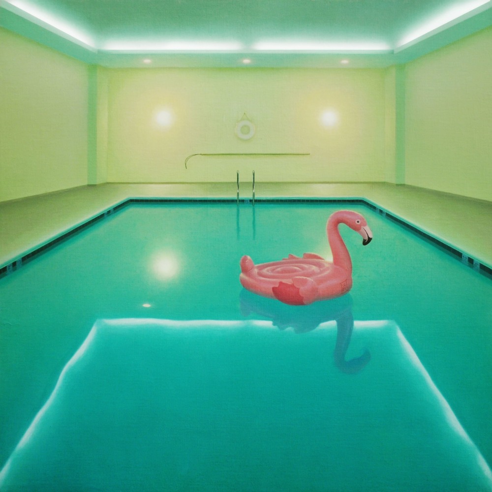 The Pool Party  30&quot; x 30&quot;  Oil On Linen-Mounted Panel