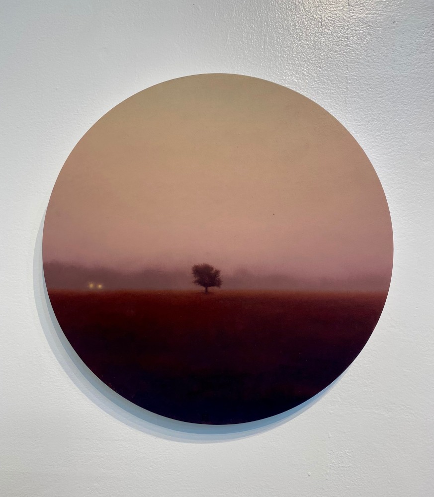 The Birds Are Leaving  16″ Tondo  Oil On Panel