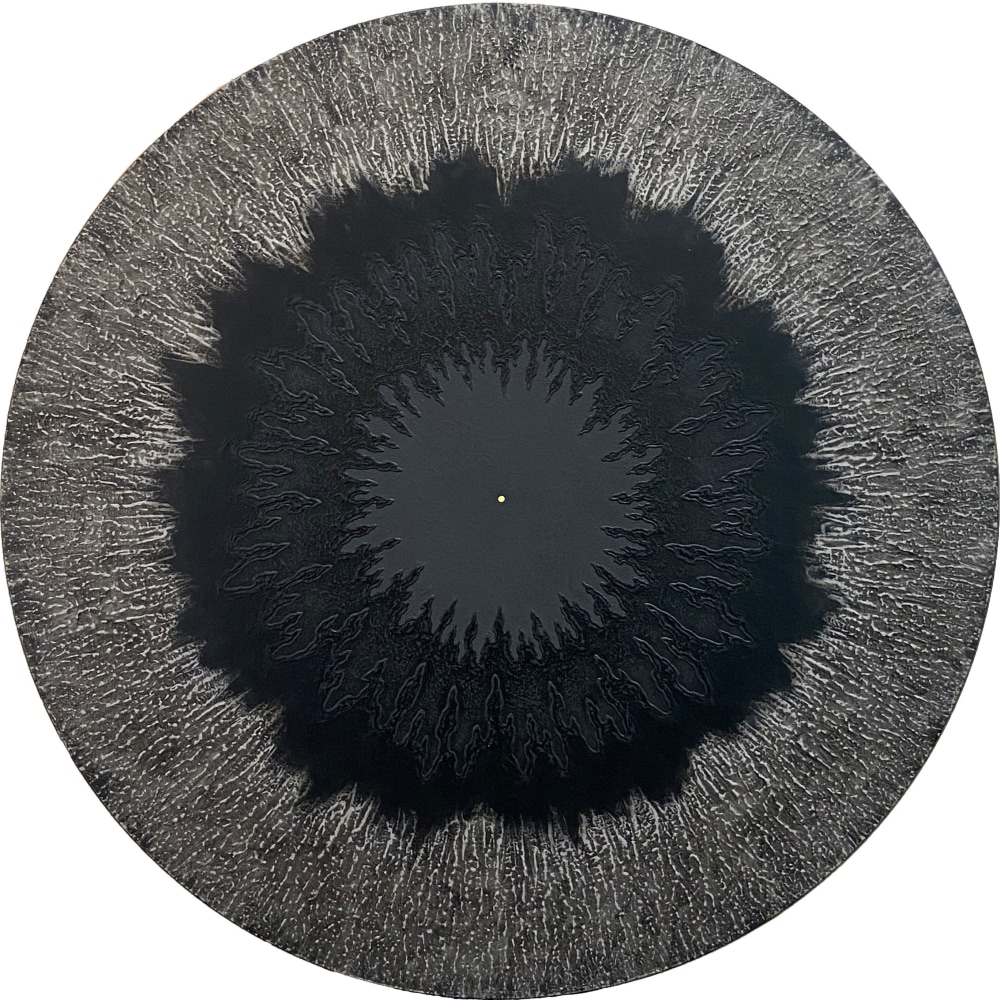 Atman 6  24″ Diameter  Abraded Acrylic And 23.5K Gold On Archival Wood Panel