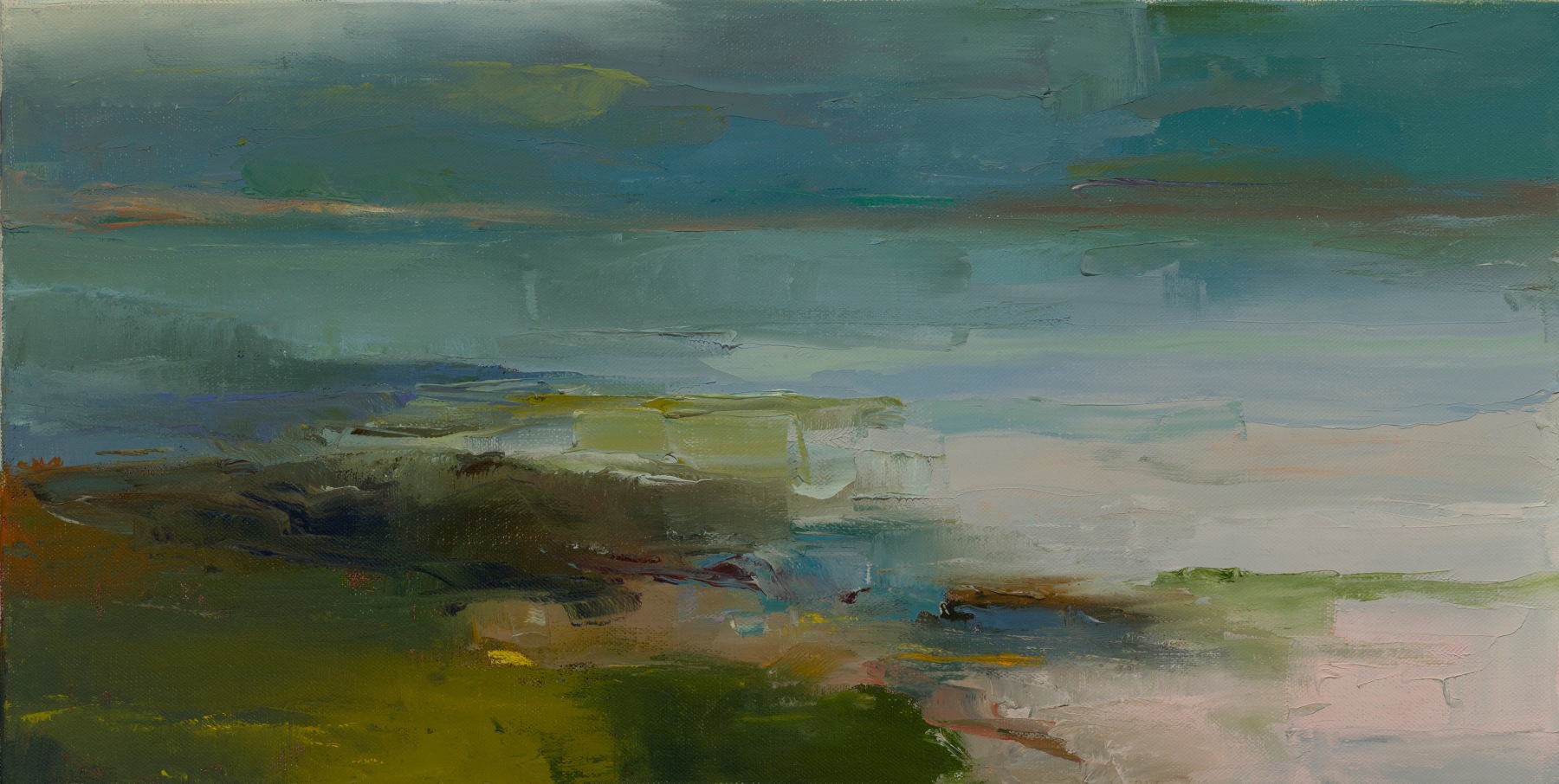 Cove In The Mist  15&quot; x 30&quot;  Oil On Linen
