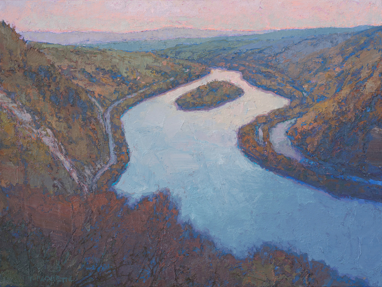 Delaware Water Gap From Tammany Trail  18&quot; x 24&quot;  Oil On Linen