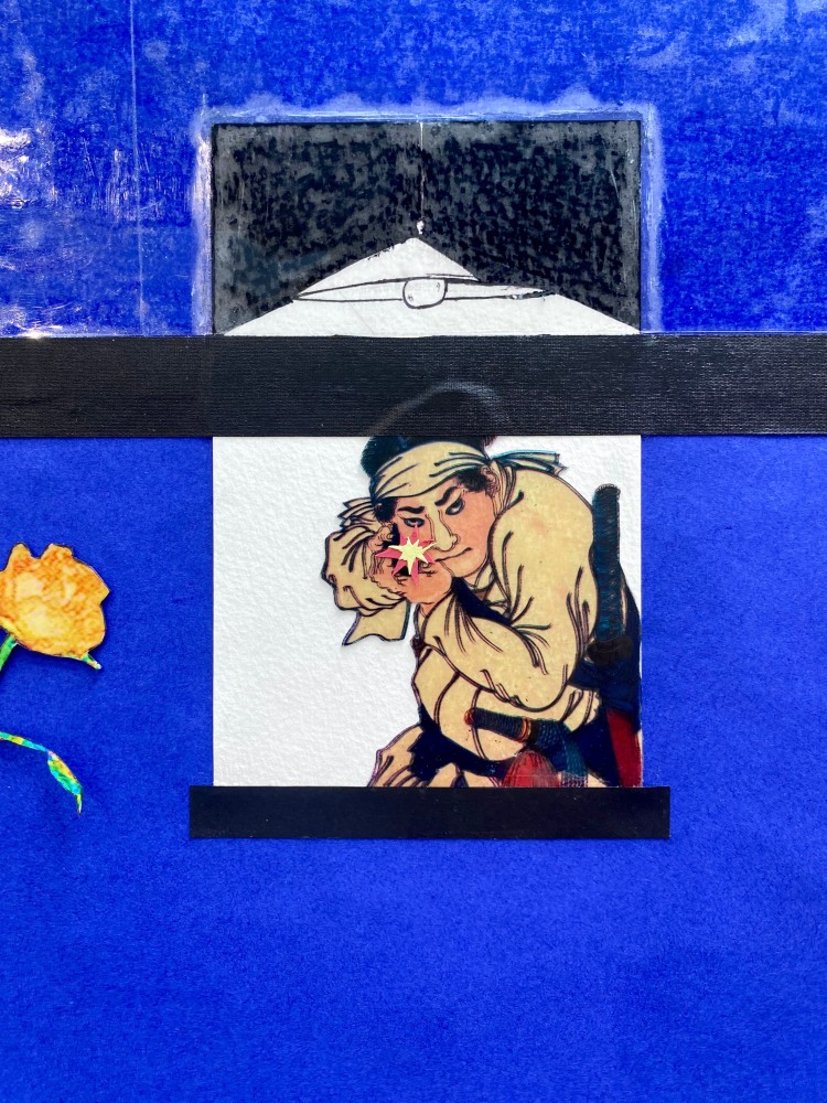 Adam Phillip Goodman  Do the Dishes  36&quot; x 24&quot;  Mixed Media Collage  2025