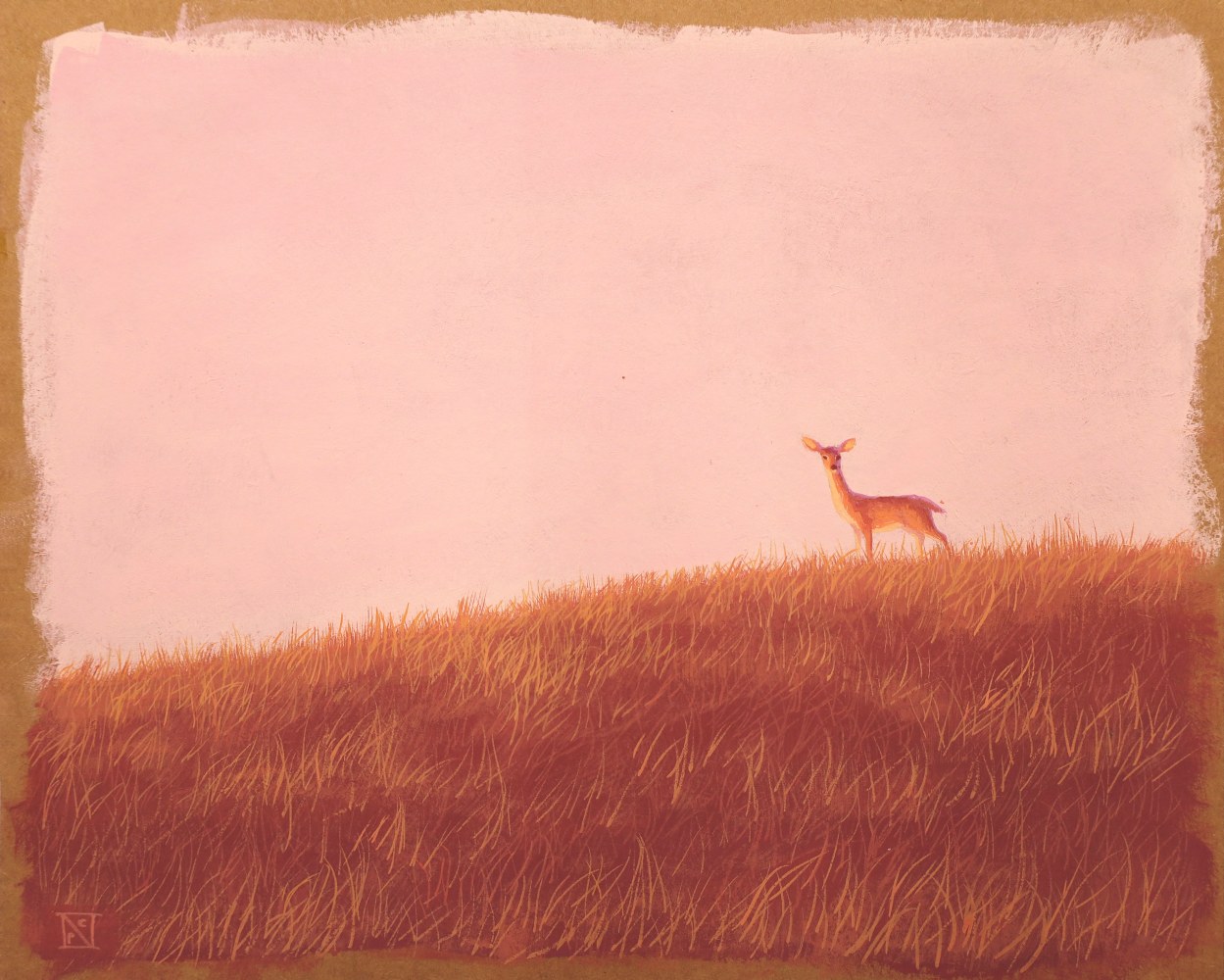 Last Night's Dream  8&quot; x 10”  Gouache On Shellac Paper