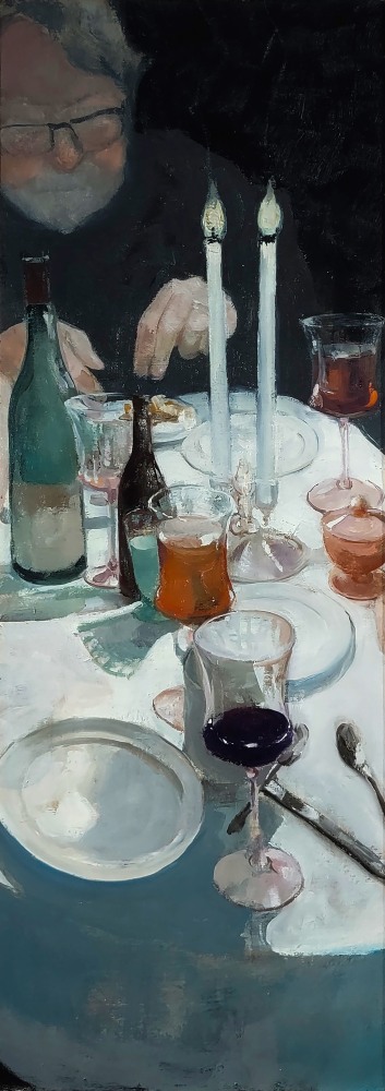 Table 10  25&quot; x 9&quot;  Oil On Board