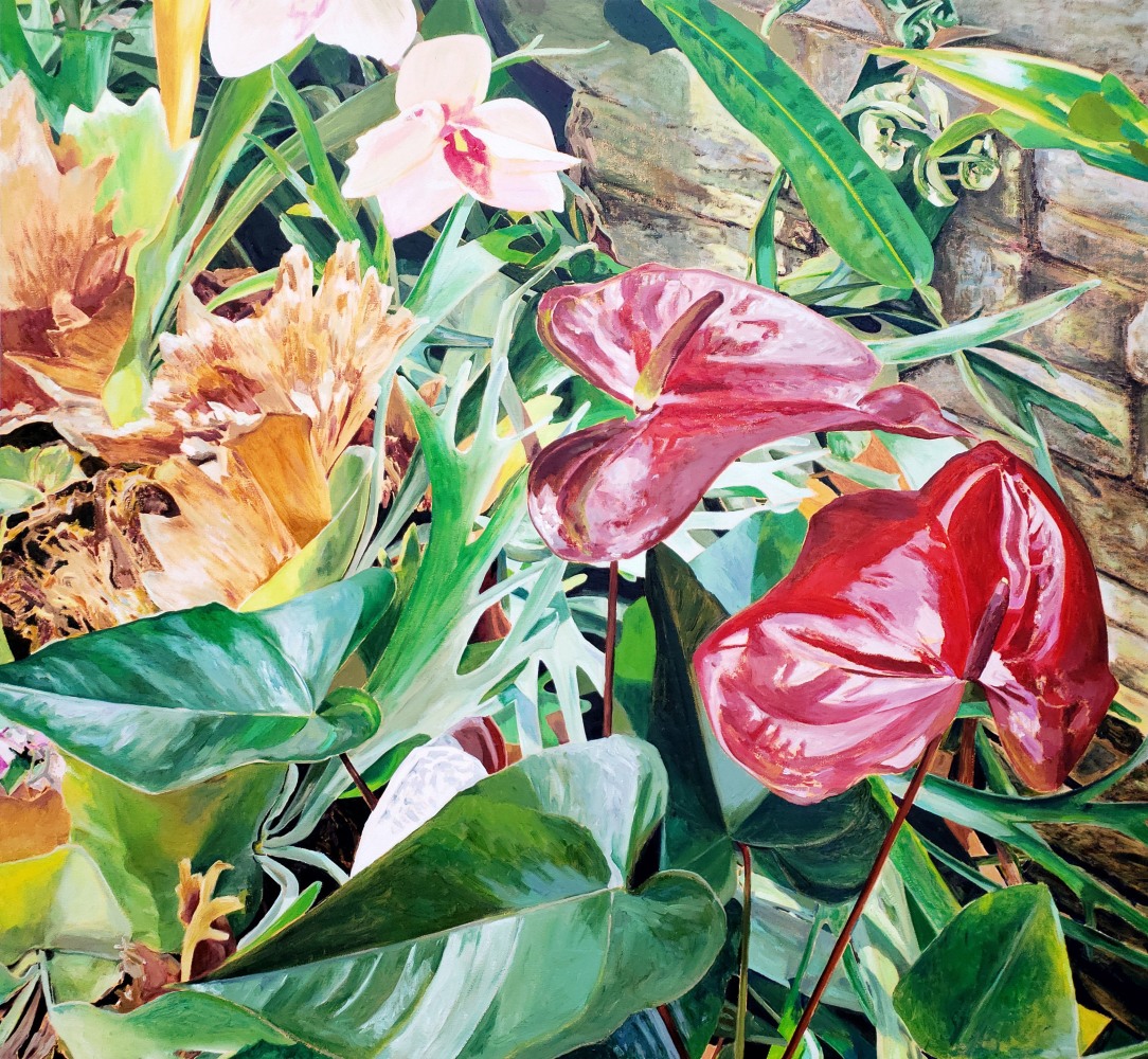 Naomi Chung, Staghorn Fern 44&quot; x 48&quot;  Oil On Canvas