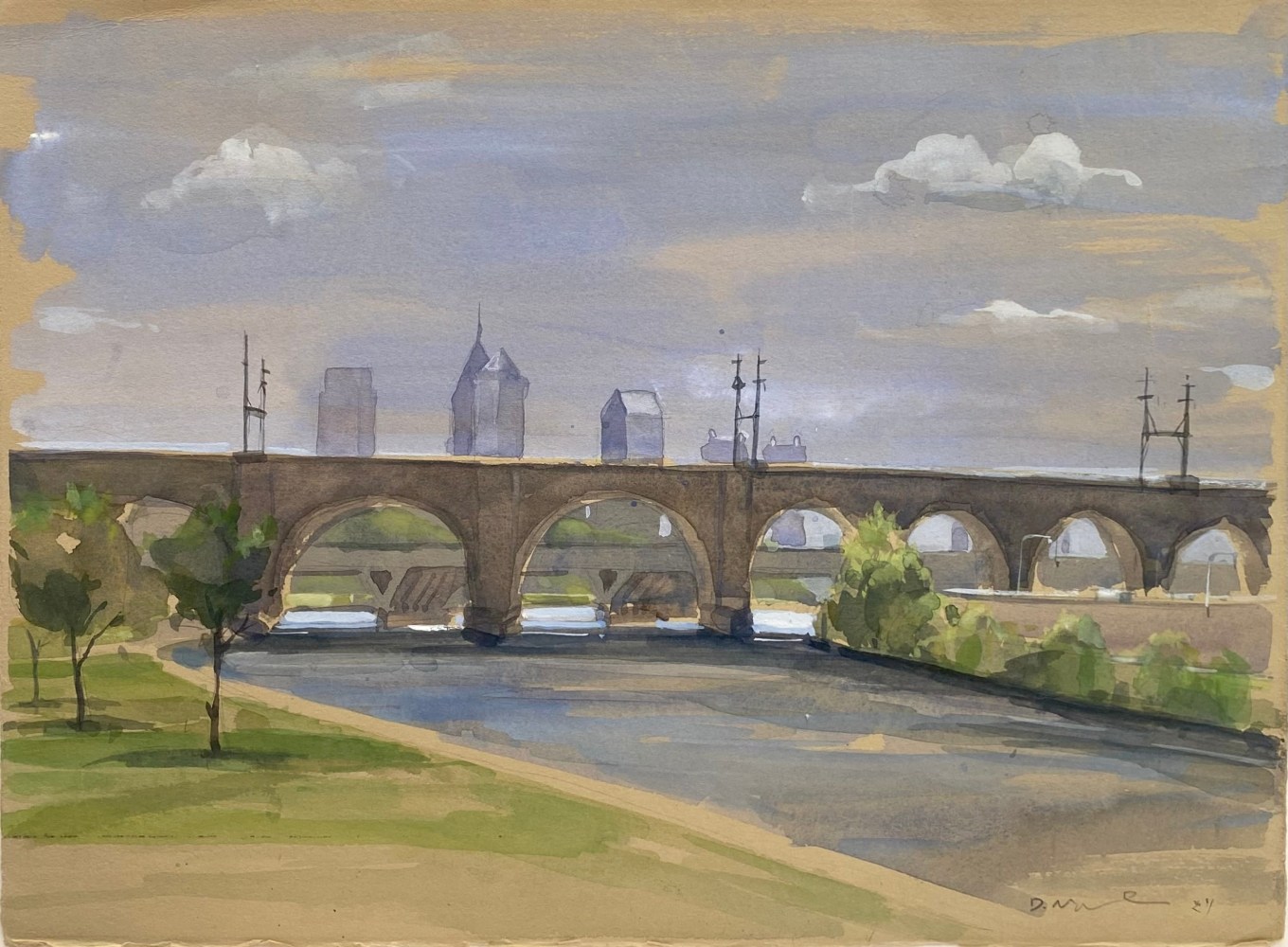 City River  11&quot; x 15&quot;  Watercolor