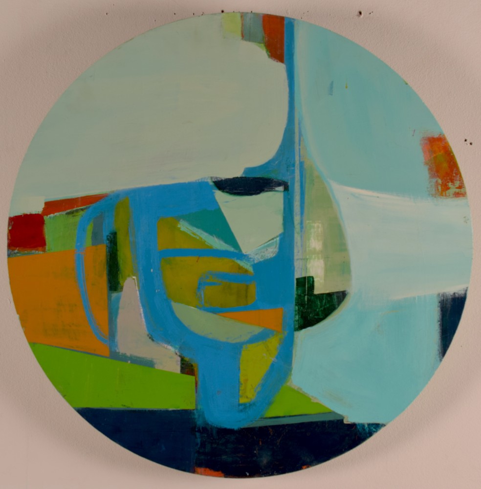 Landscape With Notes And Rest  24&quot; Diameter  Acrylic On Panel