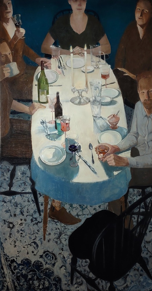 Table Scene 1  66″ x 35″  Oil On Canvas