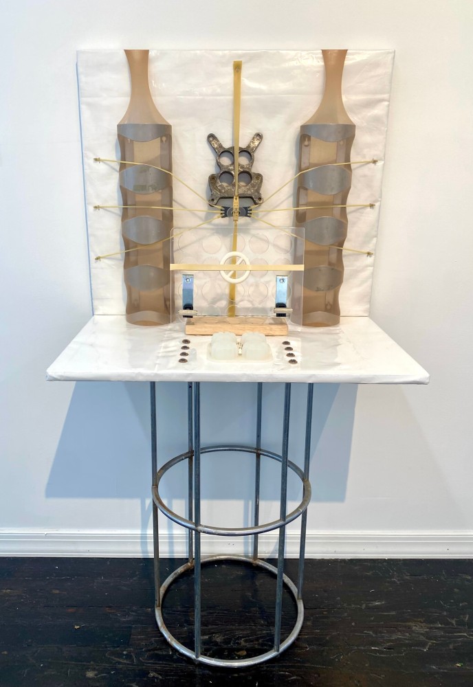 Rachel Jahr  Souvenirs of Touch  24&quot; x 28&quot; x 18&quot;  Multi-Media; Acrylic, Silicone, Wood, Metal, Plastic  2024