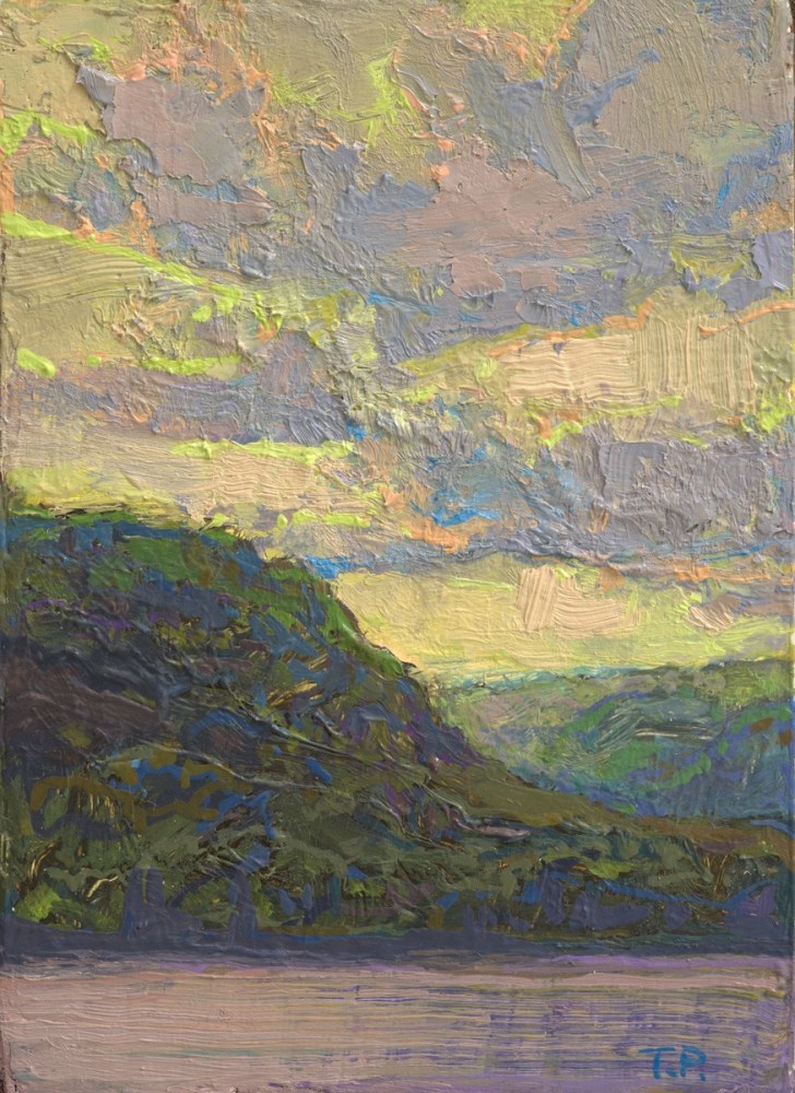 Clouds So Inclined Study  3.38&quot; x 2.68&quot;  Oil/Luan Panel