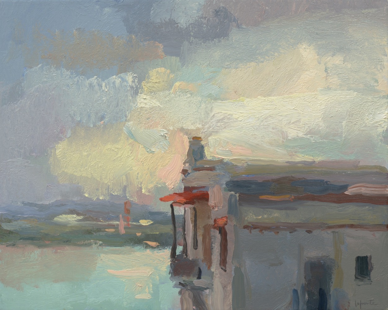 Casa Blanca, Evening SOLD  16&quot; x 20&quot;  Oil On Linen