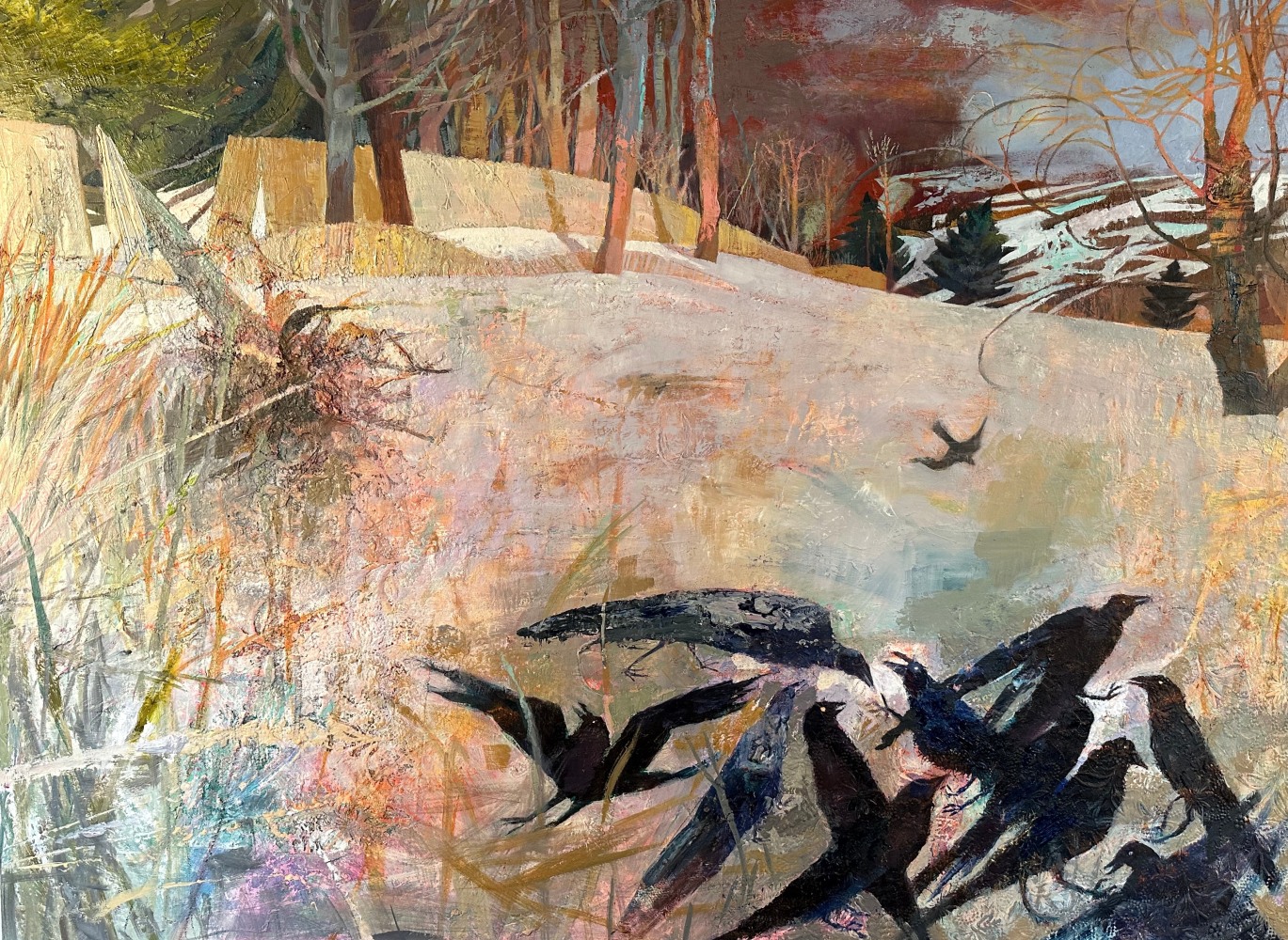 Winter Crows  42” x 31”  Oil On Canvas