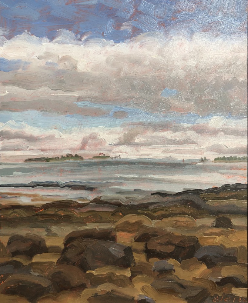 West Shore, Clearing  12&quot; x 10&quot;  Oil On Panel