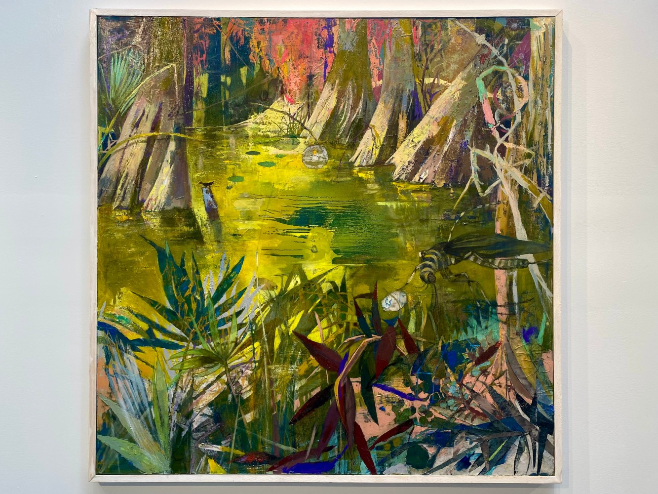 Swamp Lafitte  48” x 48”  Oil And Collage On Canvas