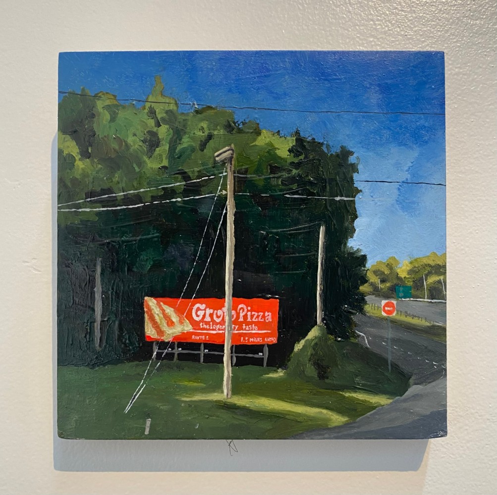 Grotto Pizza  6″ x 6″  Oil On Panel
