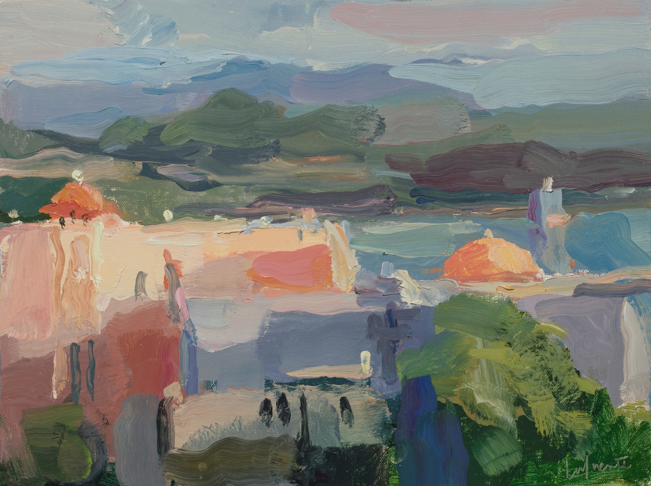 Casa de Salud And Fortaleza  9&quot; x 12&quot;  Oil On Mounted Linen