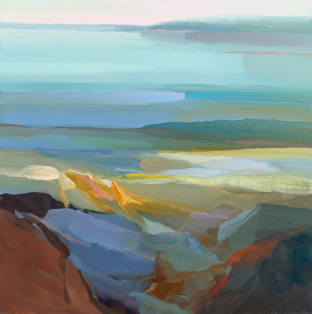 Rocky Shore, Late Afternoon  30&quot; x 30&quot;  Oil On Linen