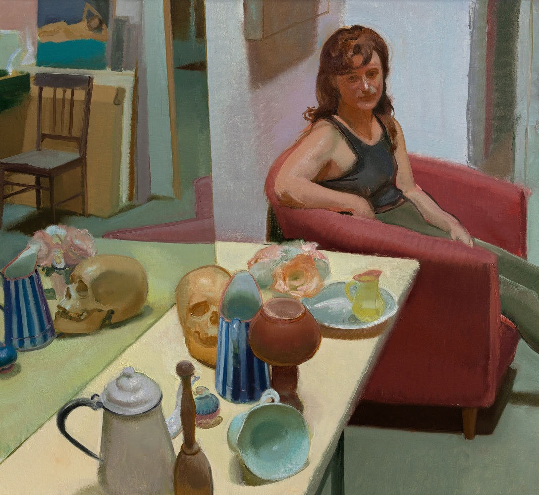 Patrice With Still Life  44&quot; x 48&quot;  Oil On Linen