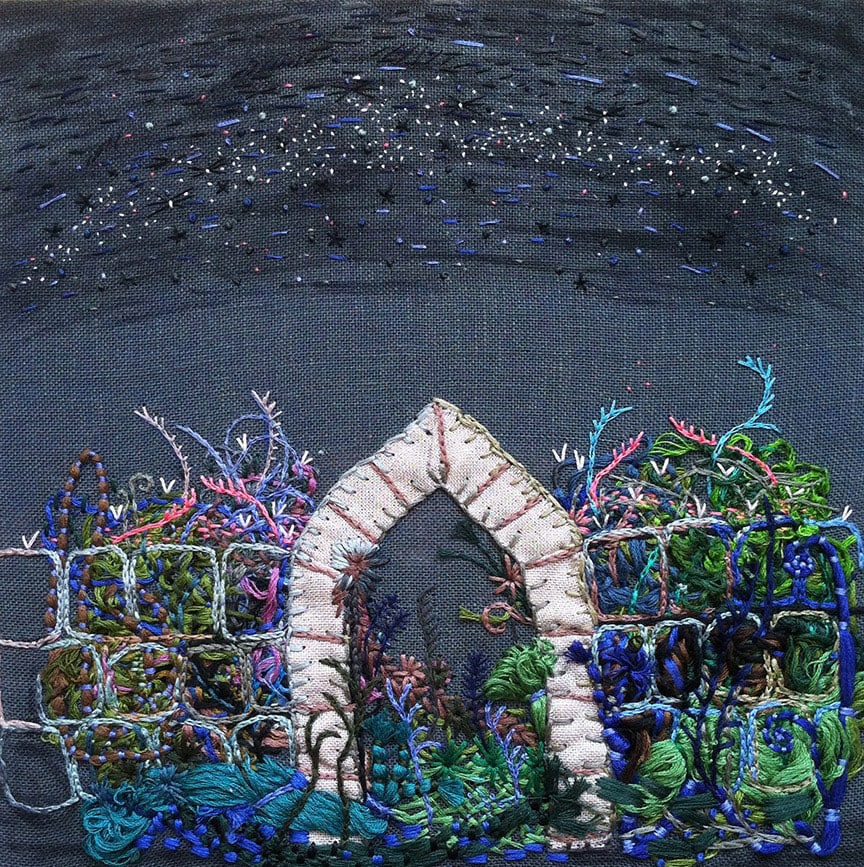 Arch  10&quot; x 10&quot;  Acrylic And Thread On Linen